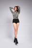  Outfit Phối Sẵn - (Quần Short Thun phối Bodysuit Ngựa Vằn) 