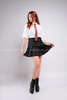  Outfit Phối Sẵn - (Chân Váy Đen phối Sơmi Trắng Cà Vạt Đỏ Caro) 