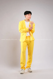  Outfit Phối Sẵn - (HQD0303 Quần Tây Suông Nam Đủ Màu - Vàng Tươi HAV0303 Áo Khoác Vest Nam Đủ Màu - Vàng Tươi) 