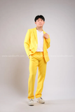  Outfit Phối Sẵn - (HQD0303 Quần Tây Suông Nam Đủ Màu - Vàng Tươi HAV0303 Áo Khoác Vest Nam Đủ Màu - Vàng Tươi) 
