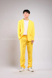  Outfit Phối Sẵn - (HQD0303 Quần Tây Suông Nam Đủ Màu - Vàng Tươi HAV0303 Áo Khoác Vest Nam Đủ Màu - Vàng Tươi) 
