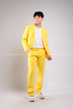  Outfit Phối Sẵn - (HQD0303 Quần Tây Suông Nam Đủ Màu - Vàng Tươi HAV0303 Áo Khoác Vest Nam Đủ Màu - Vàng Tươi) 