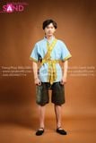  TNT0806 Trang Phục Khơ-Me (Thái Lan)  Nam Xanh Dương Đai Vàng 