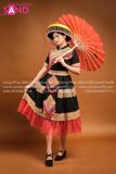  NHM0403 Trang Phục Mông Nữ Nguyên Bản Đỏ (kèm mấn) 