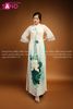  TAC0003 Áo Dài Cách Tân Họa Tiết Sen Xanh 