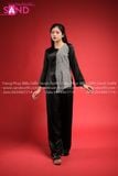  TBP0101 Trang Phục Bà Ba Nữ - Đen Phi Phối Caro 