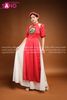  TAC0413 Áo Dài Đỏ Lụa Tây Thi Đồng Tiền 