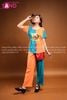  TBD1206 Trang Phục Bà Ba Đồng Dao Cam Xanh 