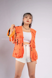  Outfit Phối Sẵn - (Quần Short Thun phối Áo Gile Cam) 