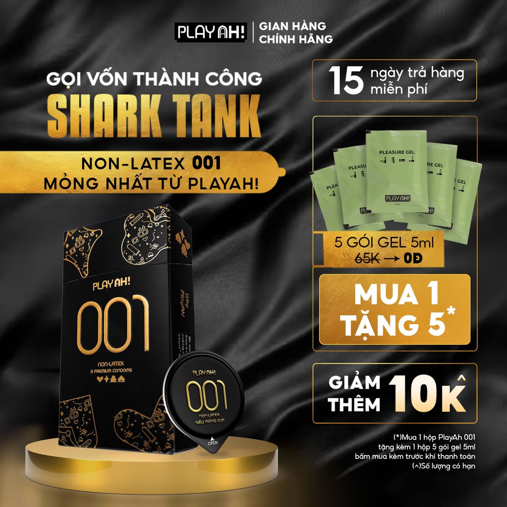 Bao Cao Su PlayAh! Non-Latex Siêu Mỏng 0.01 - Hộp 3 Cái