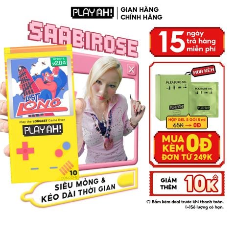 Bao Cao Su PlayAh Last Long Siêu Mỏng Kéo Dài Thời Gian Quan Hệ Hộp 10 size 52mm