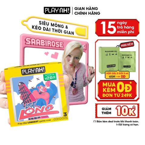 Bao Cao Su PlayAh Last Long Siêu Mỏng Kéo Dài Quan Hệ Thời Gian Hộp 3 size 52mm