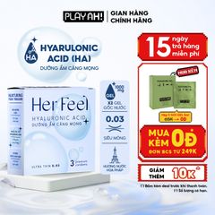 Bao cao su dưỡng ẩm Her Feel HA Hộp 3/10 Gấp đôi gel dưỡng ẩm cao cấp