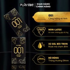 Bao Cao Su PlayAh! Non-Latex Siêu Mỏng 0.01 - Hộp 3 Cái