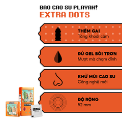 Bao Cao Su PlayAh Extra Dots Thêm Gai Hộp 3 size 52mm nhiều gai
