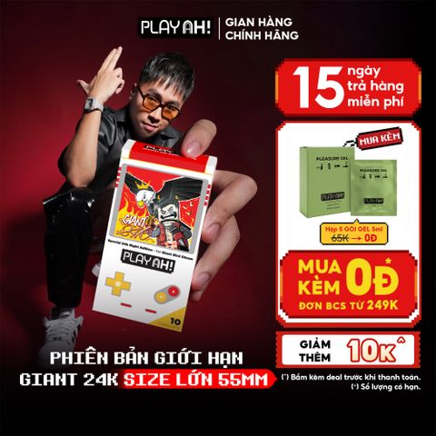 Bao cao su size to PlayAh! Siêu Mỏng 55mm Giant Invisible - Hộp 10 Cái