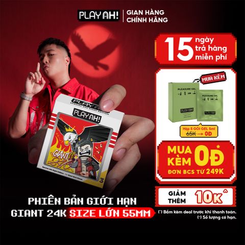 Bao cao su size to PlayAh! Siêu Mỏng 55mm Giant Invisible - Hộp 3 Cái