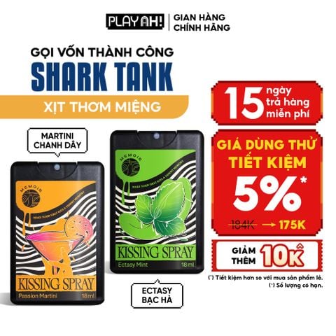 Xịt Thơm Miệng PlayAh! Kissing Spray - Hương Ectasy Mint Sảng Khoái / Passion Martini Quyến Rũ 18ml