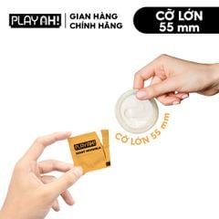 Bao cao su size to PlayAh! Siêu Mỏng 55mm Giant Invisible - Hộp 10 Cái