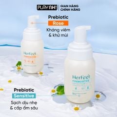 Bọt Dung Dịch Vệ Sinh Nữ PlayAh! Her Feel Prebiotic - Dòng Sensitive Dưỡng Ẩm Chuyên Sâu / Rose Sạch Thơm Toàn Diện 150ml
