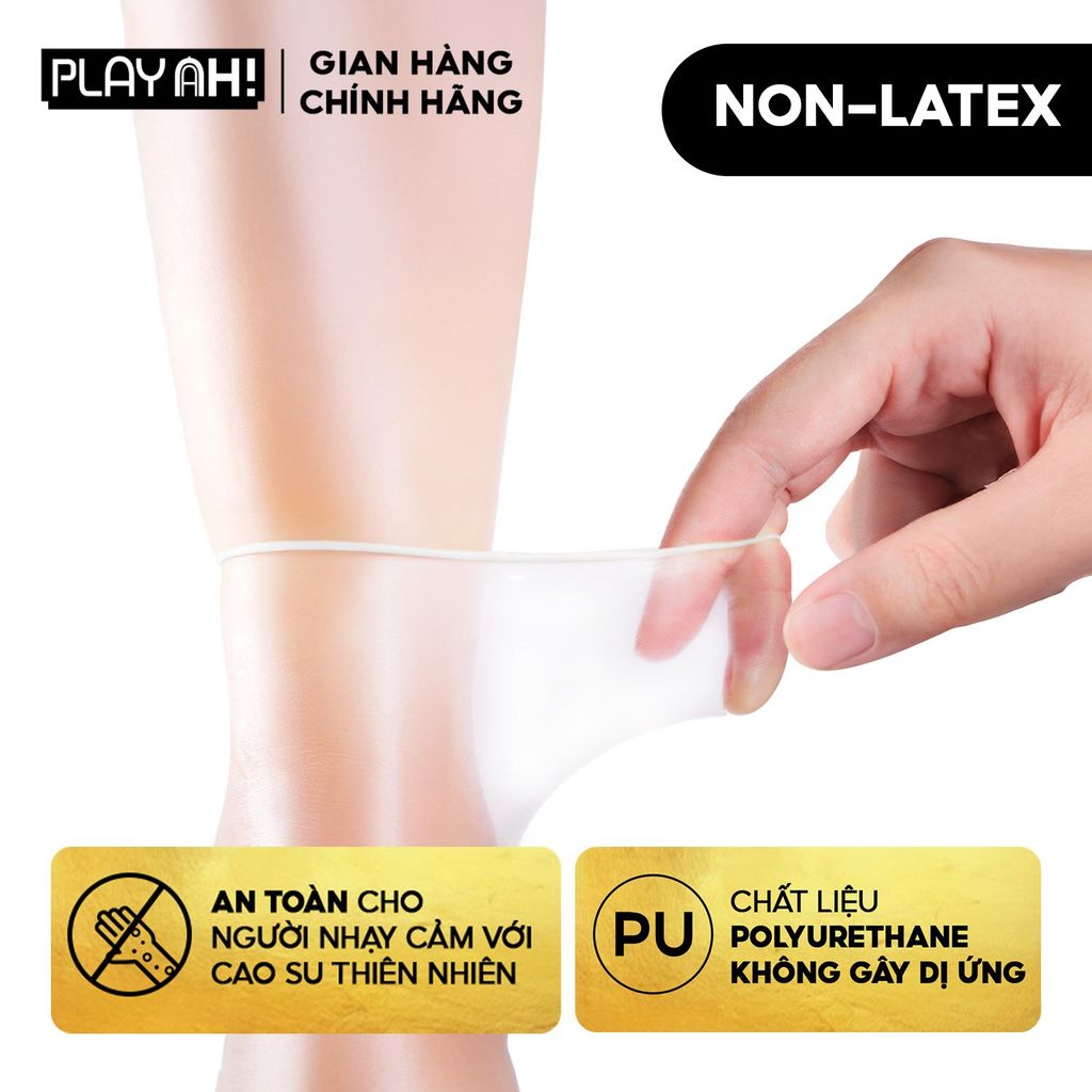 Bao Cao Su PlayAh! Non-Latex Siêu Mỏng 0.01 - Hộp 3 Cái
