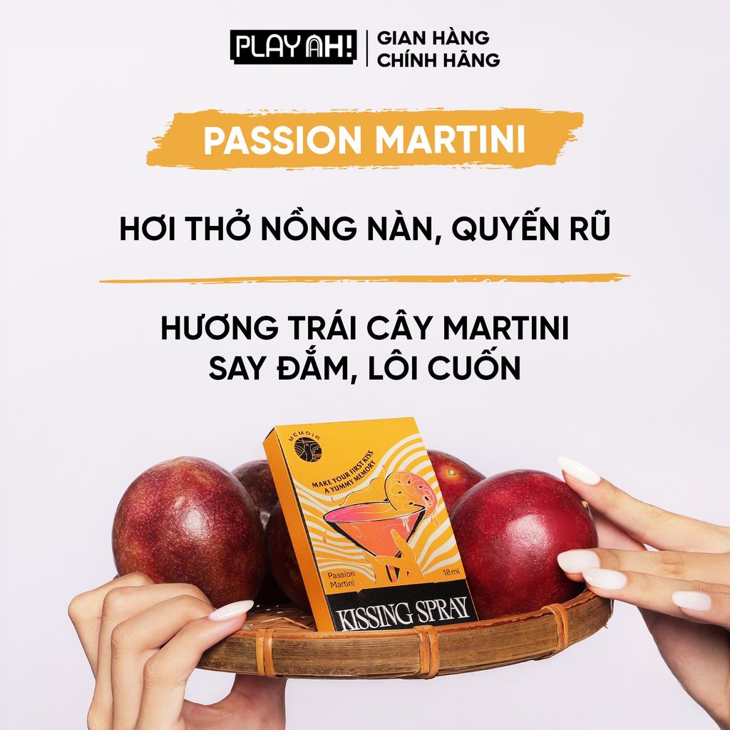 Xịt Thơm Miệng PlayAh! Kissing Spray - Hương Ectasy Mint Sảng Khoái / Passion Martini Quyến Rũ 18ml