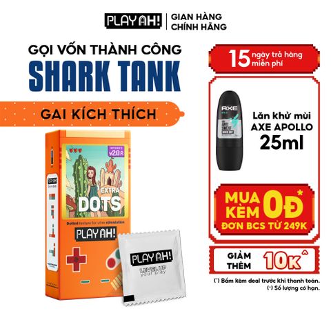 Bao Cao Su PlayAh Extra Dots Thêm Gai Hộp 10 size 52mm nhiều gai