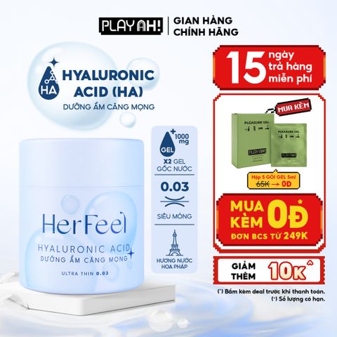 Bao cao su dưỡng ẩm Her Feel HA Hộp 3/10 Gấp đôi gel dưỡng ẩm cao cấp