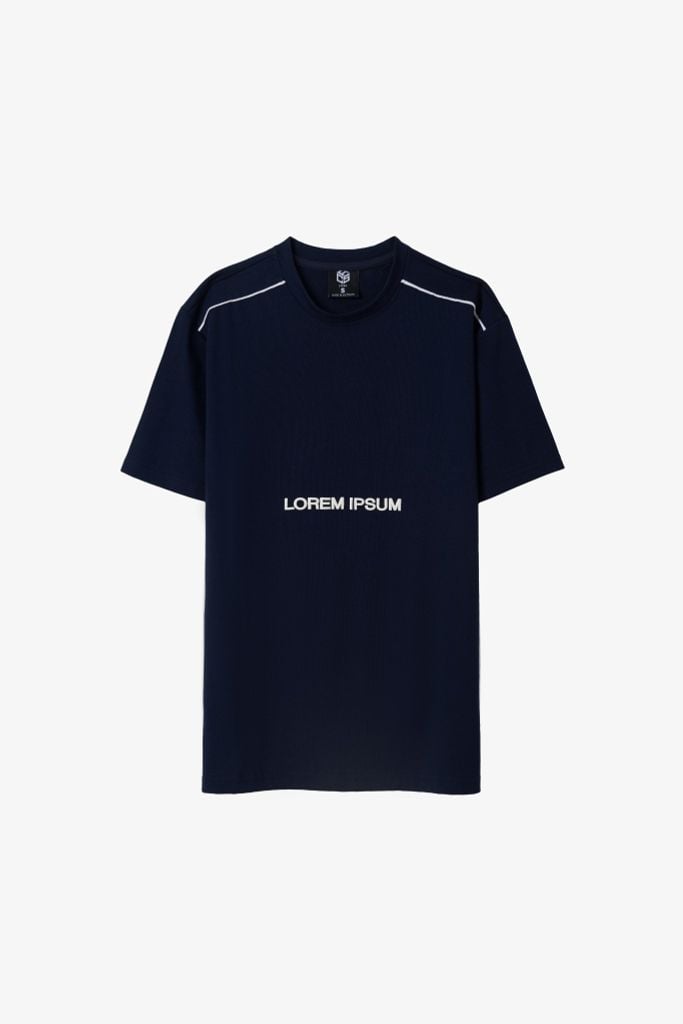  Áo thun cổ tròn phối viền in chữ Form Regular12ATN069 