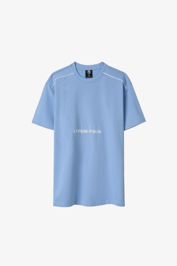  Áo thun cổ tròn phối viền in chữ Form Regular12ATN069 