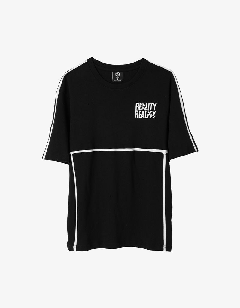  Áo thun cổ tròn in chữ 12ATN076BLK 