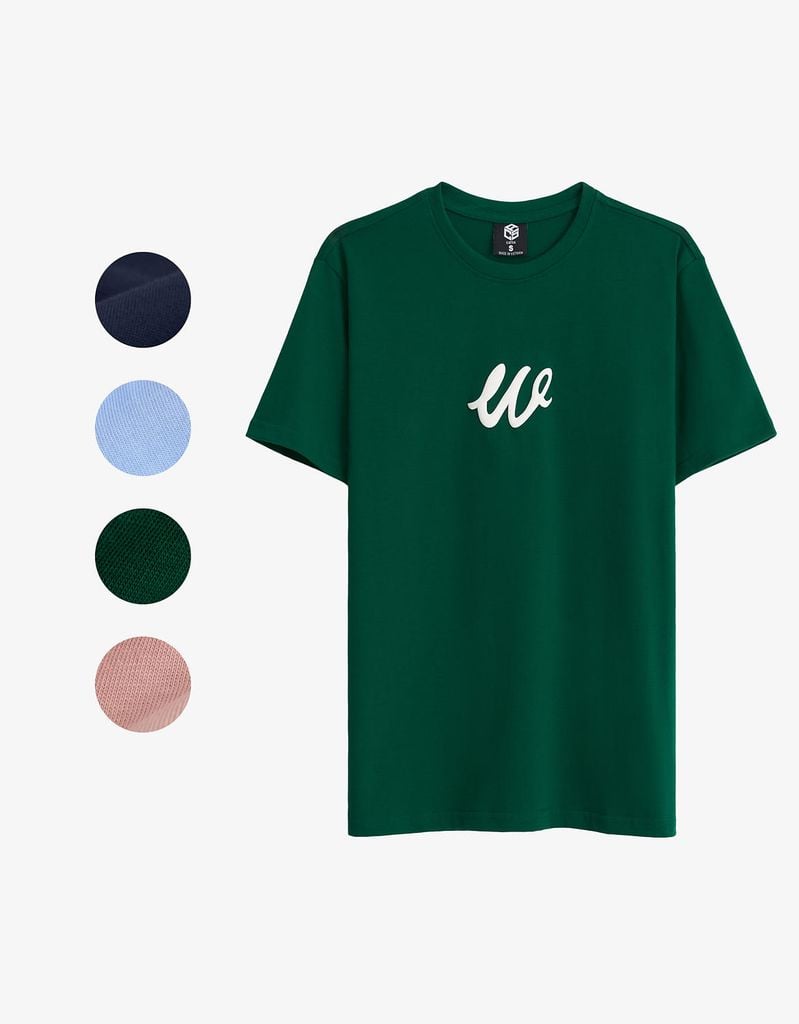  Áo thun cổ tròn in chữ Form Regular12ATN070 