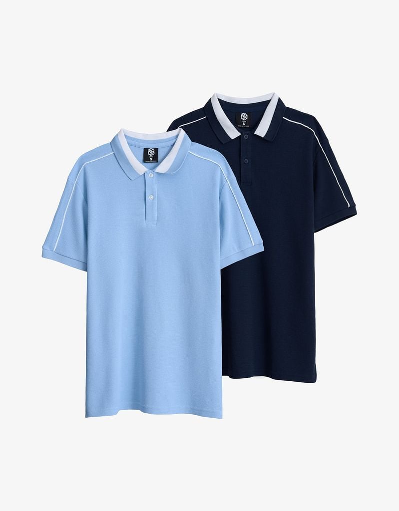  Áo thun Polo CVC cổ bo sọc form Slimfit 14ATP091 