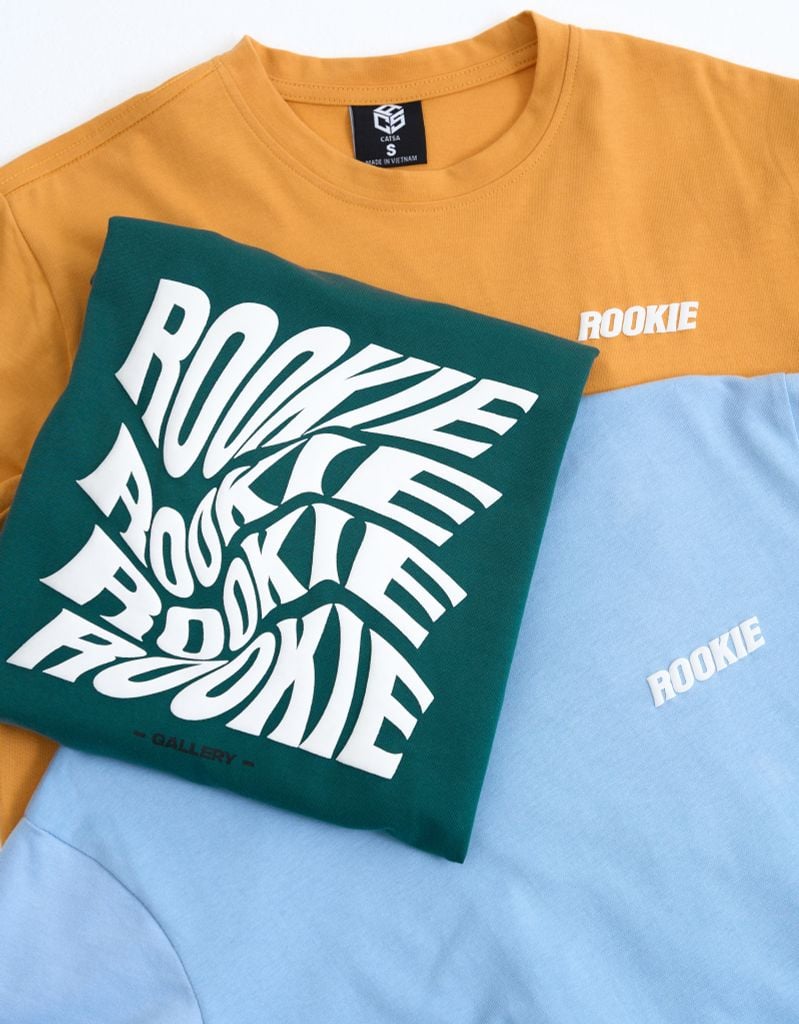  Áo thun cổ tròn phối in hình form Oversize 12ATN062 