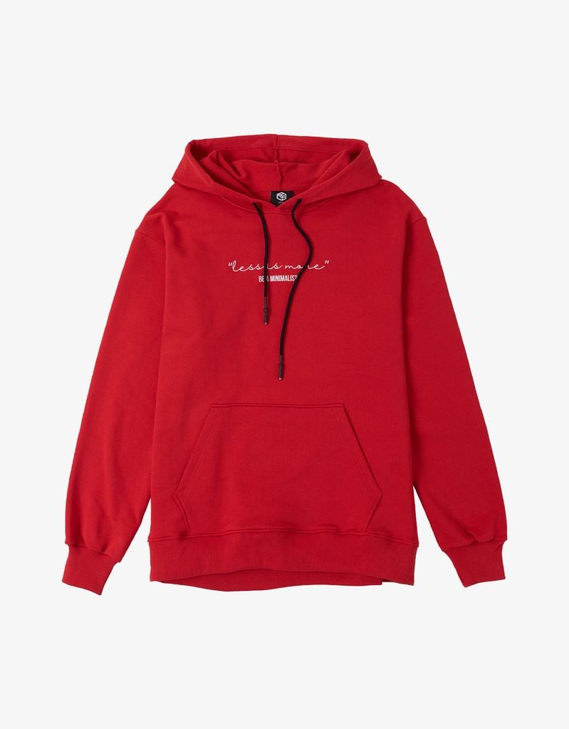  Áo thun hoodie thêu Less is more form Regular 13ATH006RED 