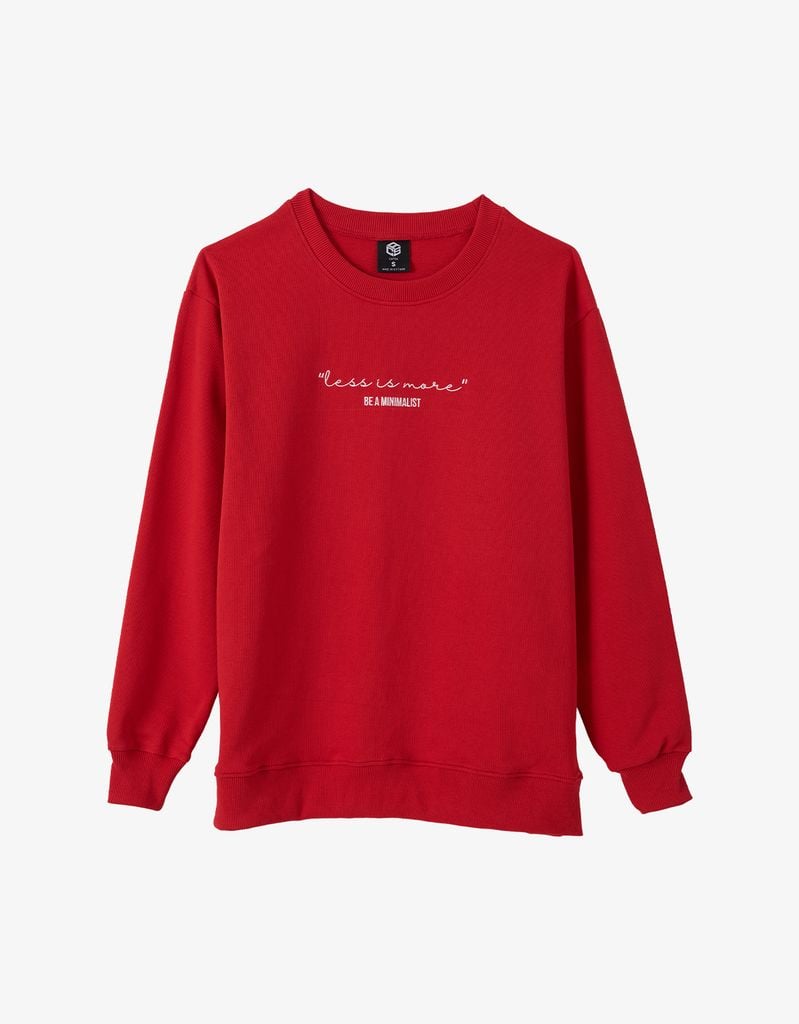  Áo tay dài thêu Less is more form Regular 12ATL011RED 