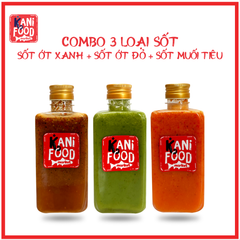 COMBO 3 LOẠI SỐT: SỐT ỚT XANH + SỐT ỚT ĐỎ + SỐT MUỐI TIÊU