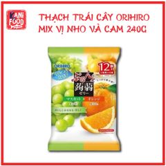 THẠCH TRÁI CÂY ORIHIRO MIX VỊ NHO VÀ CAM 240G (20G X 12CÁI)