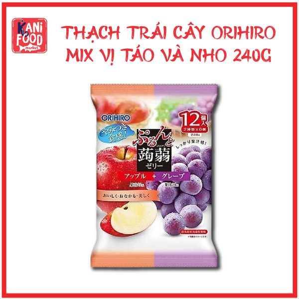 THẠCH TRÁI CÂY ORIHIRO MIX VỊ TÁO VÀ NHO 240G (20G X 12CÁI)