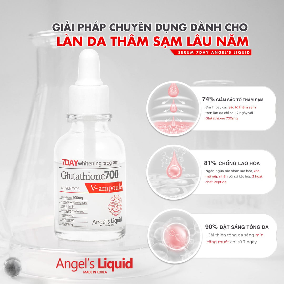 glutathione angel's liquid thành phần Serum Dưỡng Trắng Da, Cấp Ẩm Đa Tầng Angel's Liquid Glutathione 700mg –  hyphat.vn