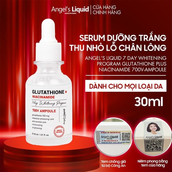 serum glutathione 700 for Face, Vitamin C Brightening Serum for Dark Spots & Uneven Skin Tone, Hydrating Glow Facial Serum with Hyaluronic Acid, Lightweight Daily Skincare, 1 fl oz : Beauty & Serum Dưỡng Trắng Se Khít