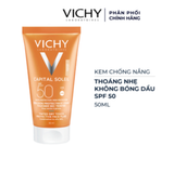 Kem Chống Nắng Vichy Thoáng Nhẹ Không Bóng Dầu SPF 50 50ml Capital Soleil Dry Touch Protective Face Fluid SPF50 UVB+UVA