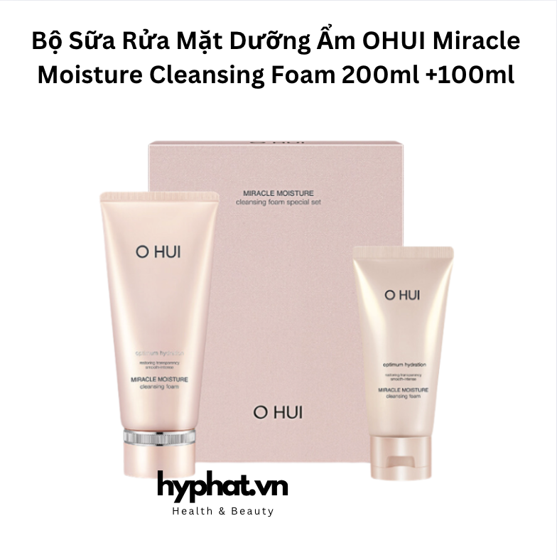 Set sữa rửa mặt Ohui hồng 200ml