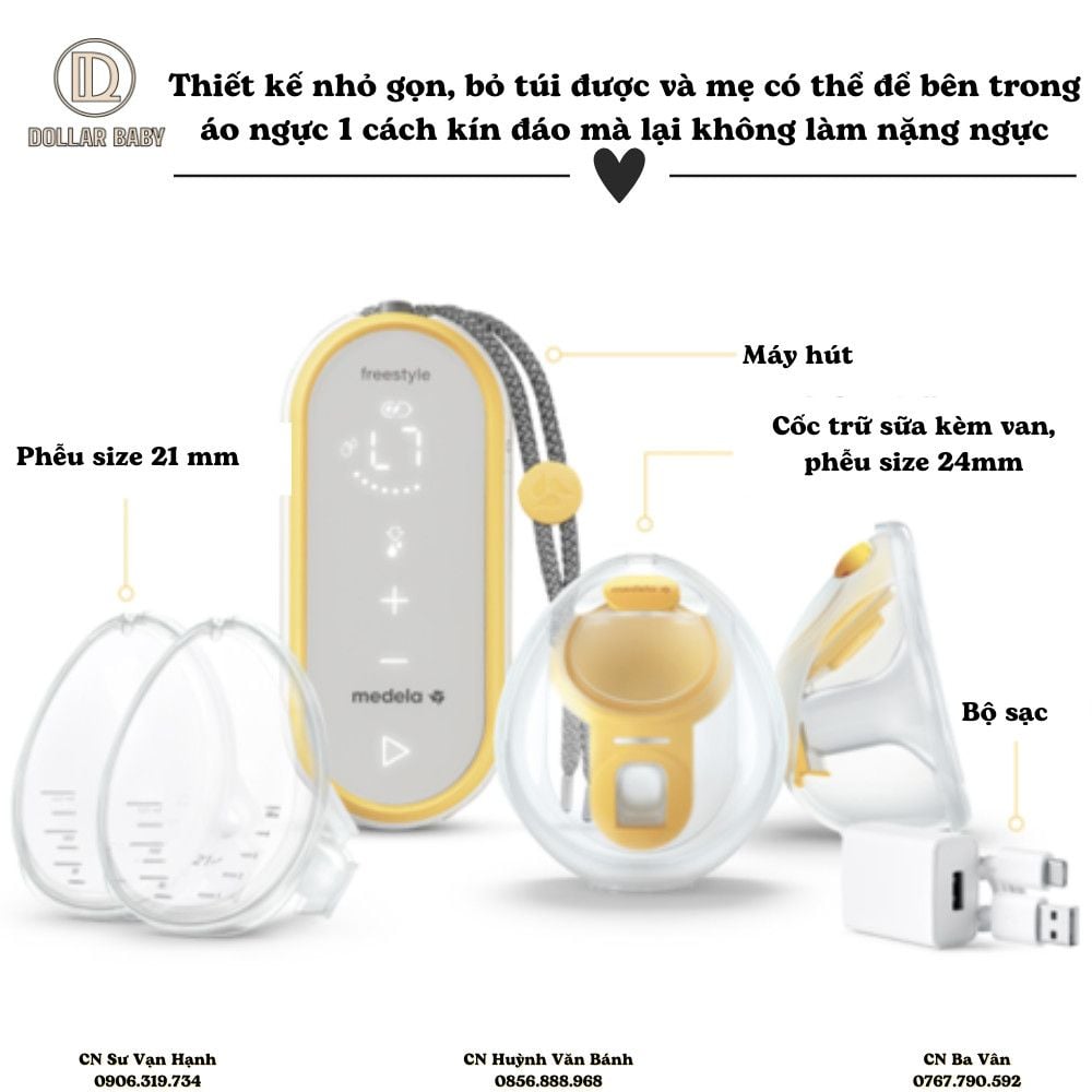  Máy hút sữa đôi rãnh tay Medela - Freestyle Hands-Free 