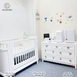  Cũi Gỗ Cao Cấp VICTORIA Trắng ( ELLIE ) 