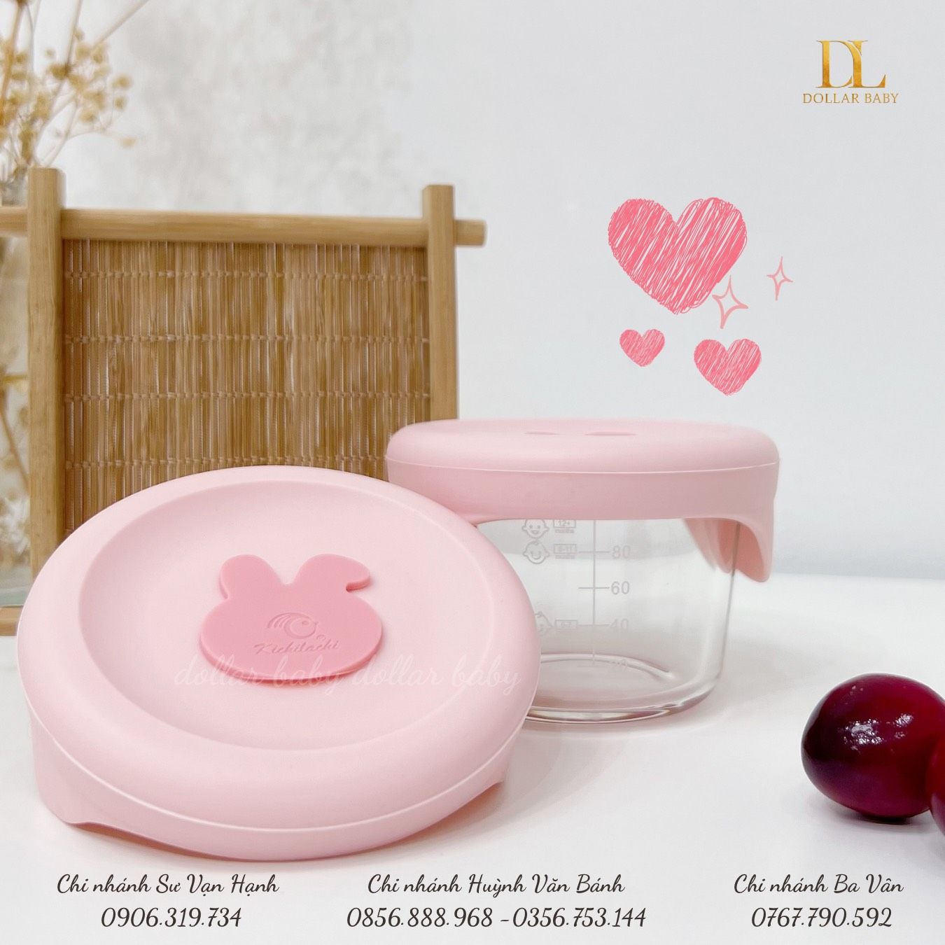  Set 3 hủ thuỷ tinh trữ thức ăn Kichilachi 