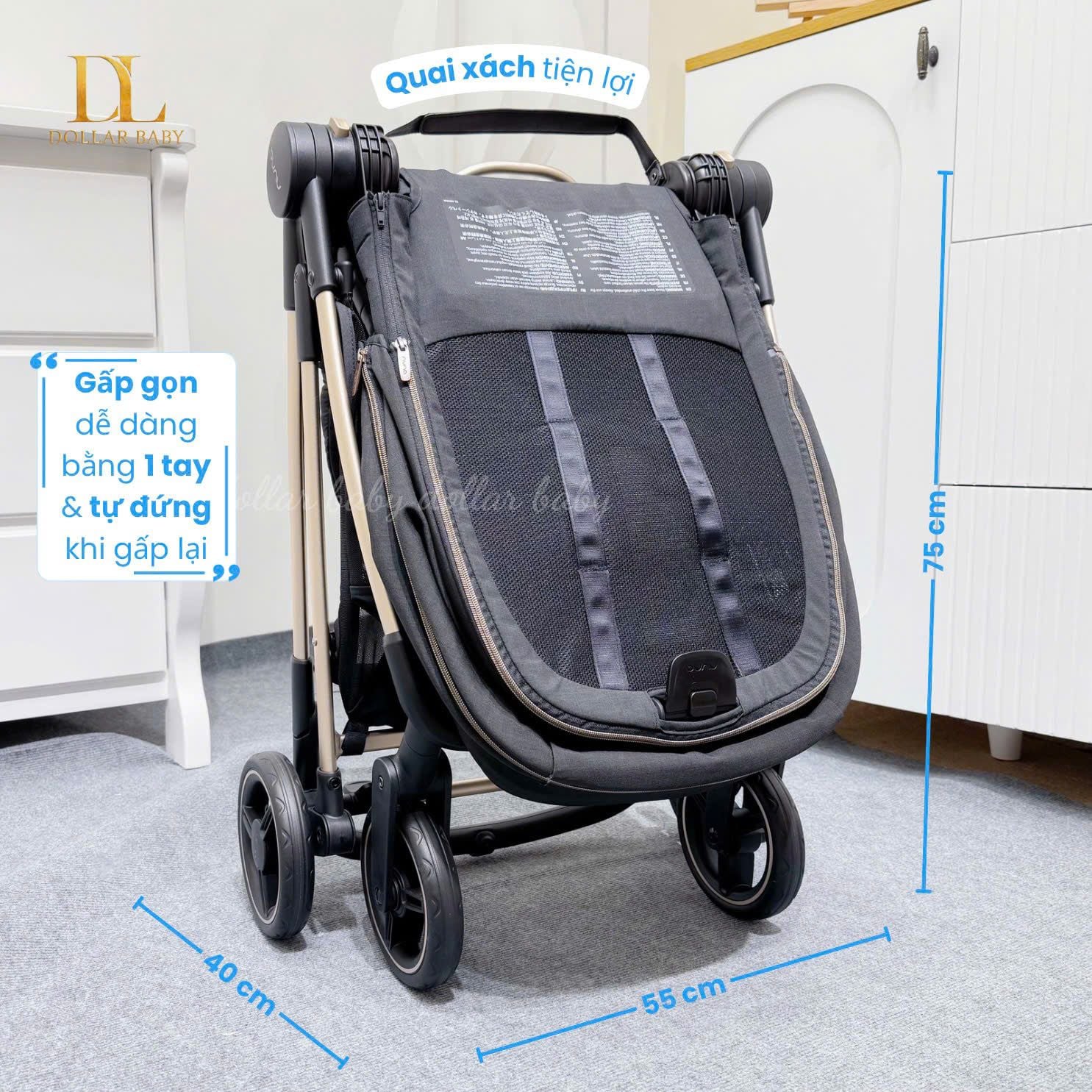  Xe Đẩy Gấp Gọn 2 Chiều NUNA Ixxa Next Khung CARBON 