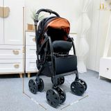  Xe đẩy Combi CrossGo 4 bánh quay tự động Đen Cam 