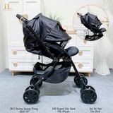  Xe đẩy Combi CrossGo 4 bánh quay tự động Đen Cam 