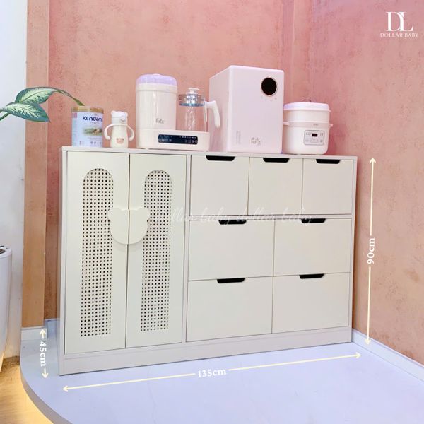  Tủ Gỗ Ngăn Kéo - Treo Đồ Cánh Mây Hình Gấu 